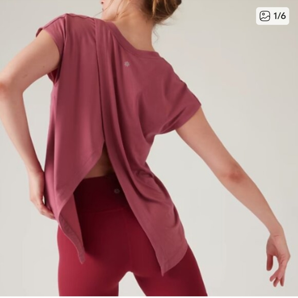 Athleta Explore Tee In Mauve Size S